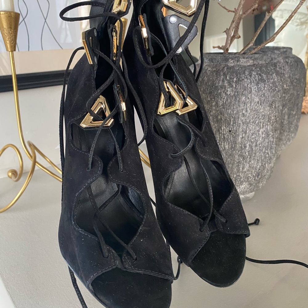 Schultz Lace-Up Suede High Heels